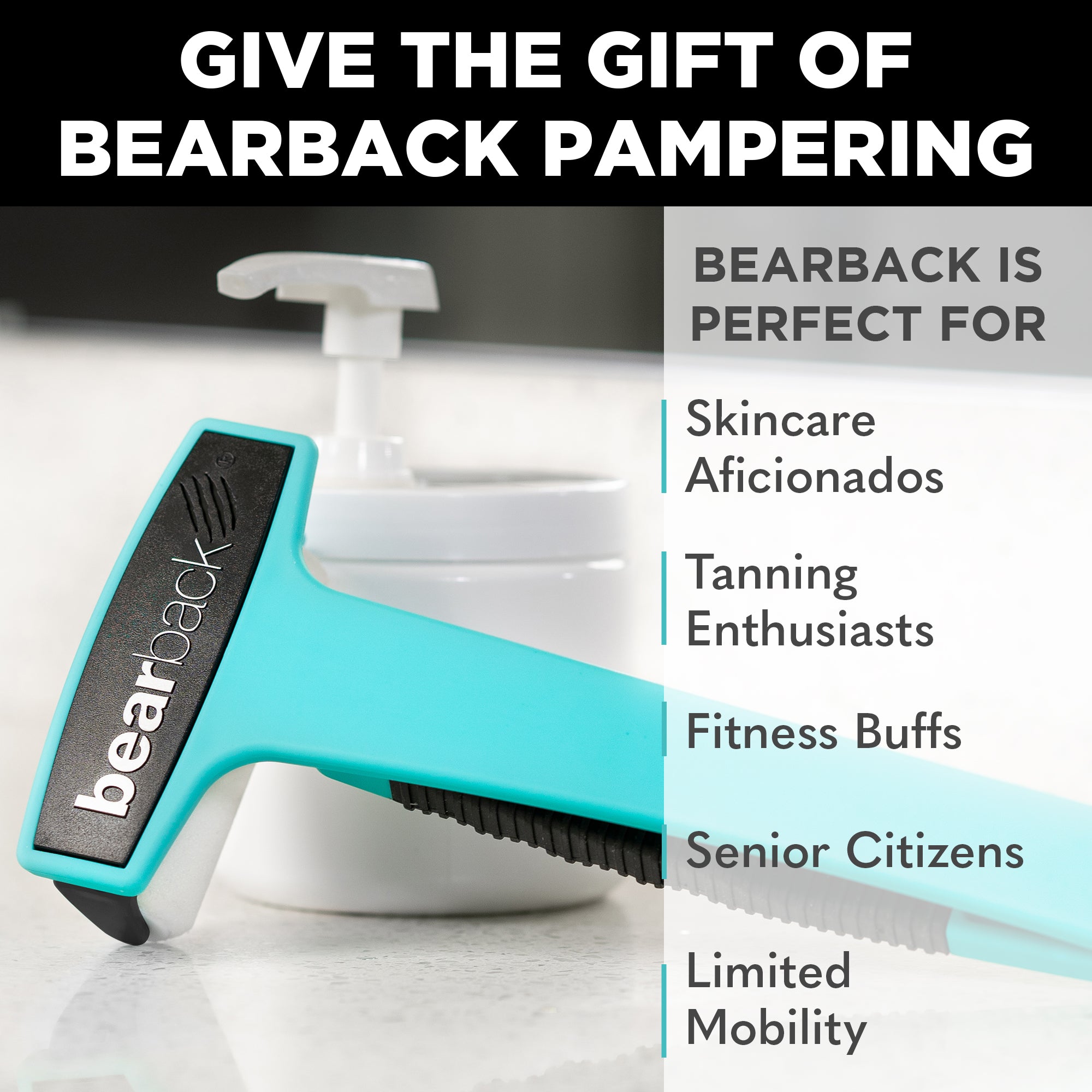 Bearback Lotion Applicator Deluxe Bundle:  Lotion Applicator + 6 Rollers