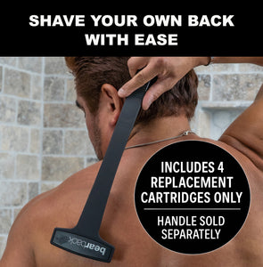 4-Pack of Triple Blade Pivoting Shaver Cartridges by Bearback