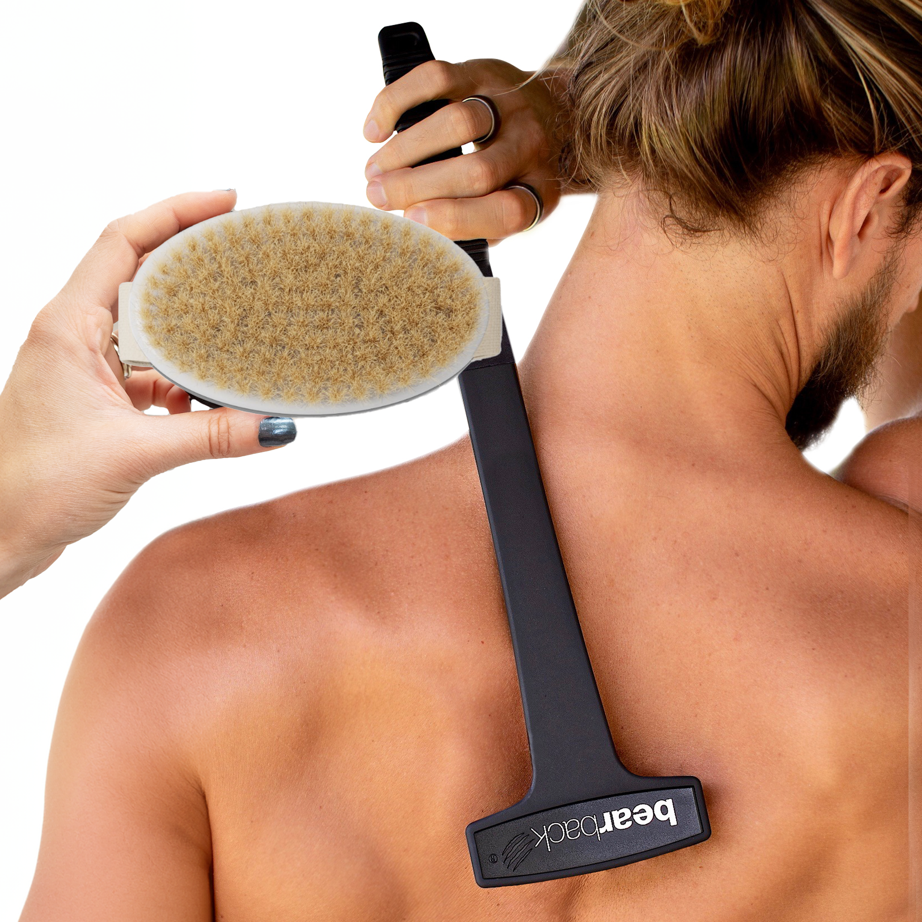 Bearback Exfoliator Bundle:  Back & Body Scratcher + Dry Brush