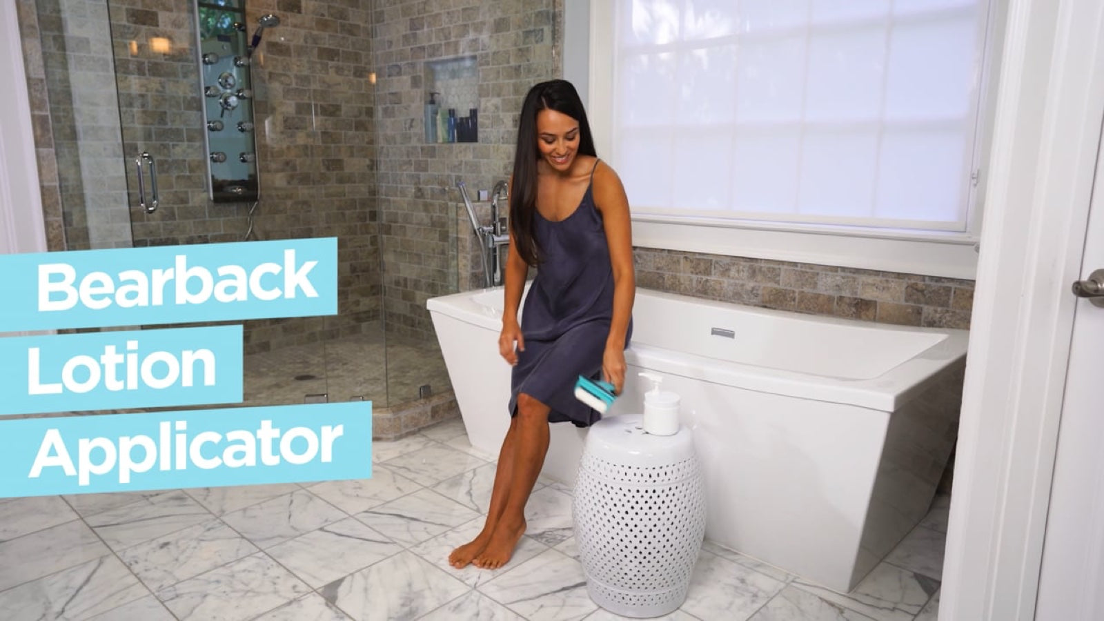 Bearback lotion applicator demonstration